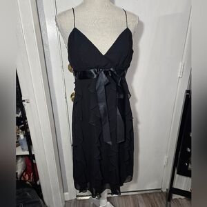Scarlett Tiered Black Dress Spaghetti Straps Formal Dress Sz 8